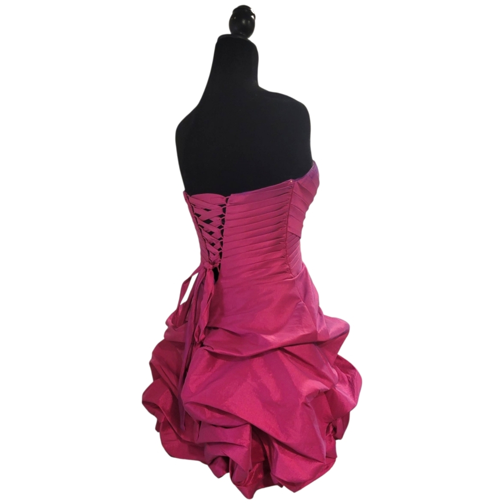 Fiesta Party Bombshell Pleated Draped Corset Pink Purple Taffeta Dress size S - Picture 5 of 10